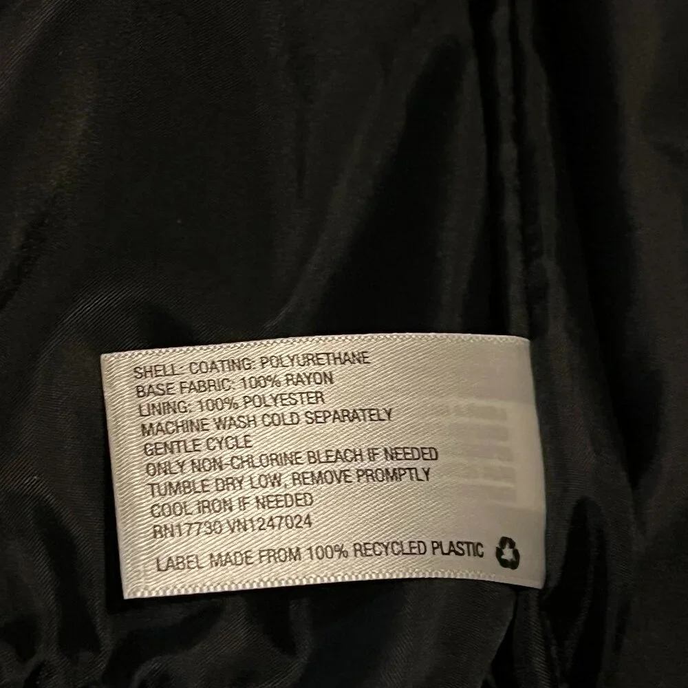 A New Day Black Faux Leather Raylon Bomber Jacket Size XS - Picture 6 of 6